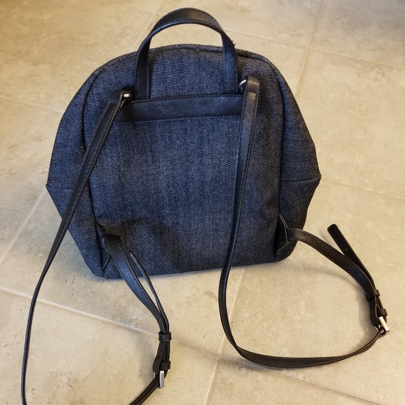 Guess Denim Dark Wash Vintage Looking Backpack - Picture 6 of 7